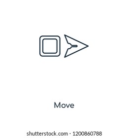 Move concept line icon. Linear Move concept outline symbol design. This simple element illustration can be used for web and mobile UI/UX.