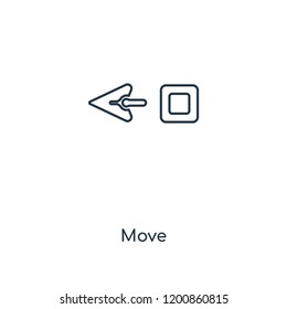 Move concept line icon. Linear Move concept outline symbol design. This simple element illustration can be used for web and mobile UI/UX.