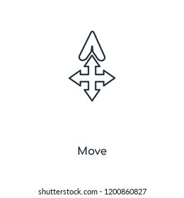 Move concept line icon. Linear Move concept outline symbol design. This simple element illustration can be used for web and mobile UI/UX.