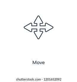 Move concept line icon. Linear Move concept outline symbol design. This simple element illustration can be used for web and mobile UI/UX.