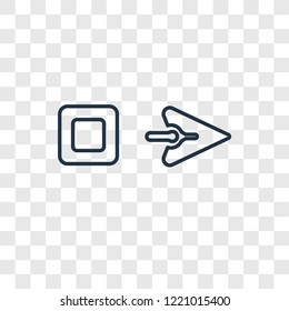 Move concept vector linear icon isolated on transparent background, Move concept transparency concept in outline style