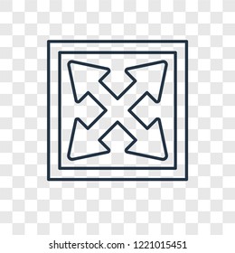 Move concept vector linear icon isolated on transparent background, Move concept transparency concept in outline style