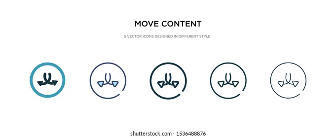 move content icon in different style vector illustration. two colored and black move content vector icons designed in filled, outline, line and stroke style can be used for web, mobile, ui