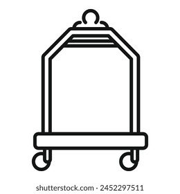 Move delivery perfect icon outline vector. Platform move. Lock tag metal