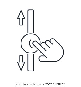  Move different sliders, adjusts various parameters. Vector linear icon isolated on white background.