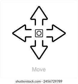 Move and direction icon concept