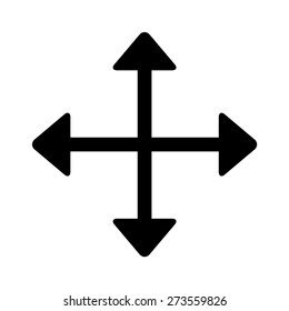 Move directional arrow line art vector icon for apps and websites