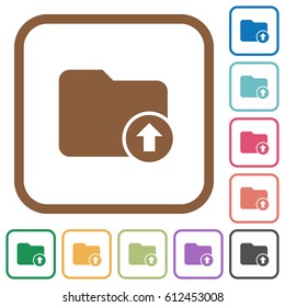Move up directory simple icons in color rounded square frames on white background