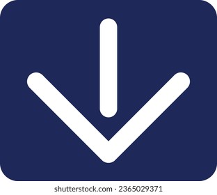 Move downward black glyph ui icon. Smartphone app navigation. Messenger history. User interface design. Silhouette symbol on white space. Solid pictogram for web, mobile. Isolated vector illustration
