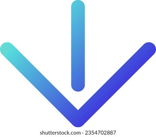 Move downward pixel perfect gradient linear ui icon. Smartphone app navigation. Scroll messenger history. Line color user interface symbol. Modern style pictogram. Vector isolated outline illustration