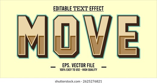 Move - Editable Wavy Colorful Striped Vector Text Effect