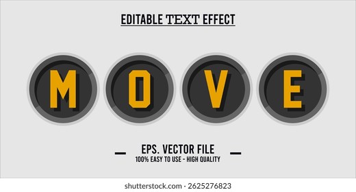 Mover - Efeito de texto de vetor listrado colorido ondulável editável