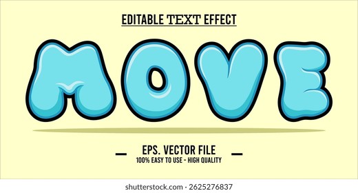 Move - Editable Wavy Colorful Striped Vector Text Effect
