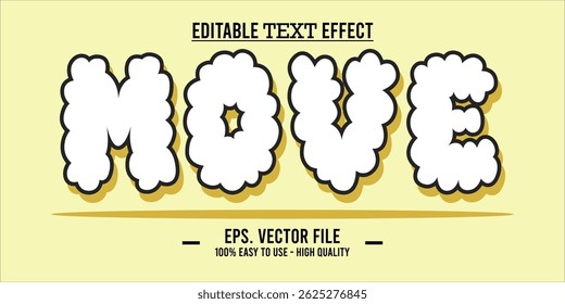 Move - Efecto de texto de Vector a rayas ondulado y colorido editable
