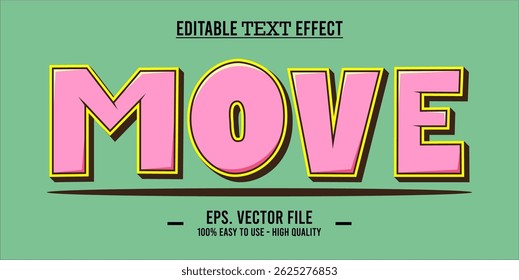 Move - Editable Wavy Colorful Striped Vector Text Effect