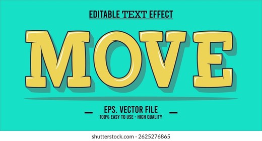 Move - Editable Wavy Colorful Striped Vector Text Effect