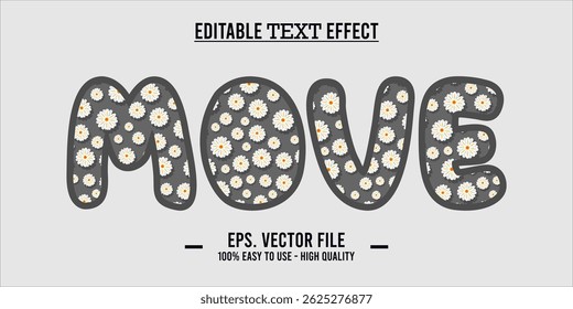 Mover - Efeito de texto de vetor listrado colorido ondulável editável