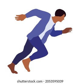 Move fast business concept or idea - Simple flat vector illustration. Digital market race business concept. man moving fast to career and success. Running man landing page APP vector