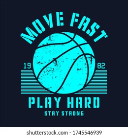 MOVE FAST PLAY HARD typography, t-shirt graphics, vectors

