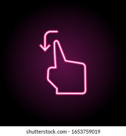 Move, finger, touch neon icon. Simple thin line, outline vector of touch gesture icons for ui and ux, website or mobile application