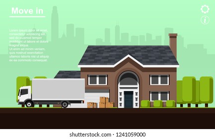 Move in flat vector illustration.
