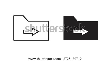 Move To Folder icon with glyph and line. black vector icons for Web UI