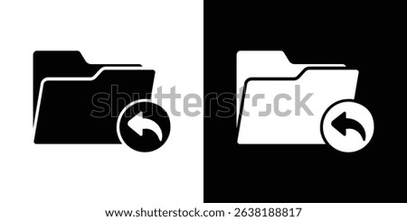 Move To Folder icon Vector in flat style. Collection silhouettes