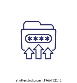 Move to folder with password, line icon