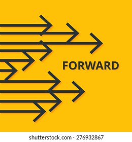 Move forward concept. Arrows and sign. Simple design