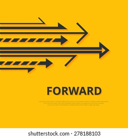 Move Forward Concept. Arrows And Sign. Simple Design. Arrows Background. Forward Concept. Minimalistic Arrows Illustration. Arrows Image. Arrows JPEG. Yellow Background. Arrows Vector Set. Arrow Logo