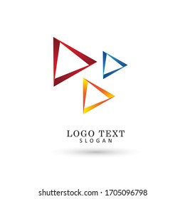 Move Forward & Next Logo. Symbol & Icon Vector Template.