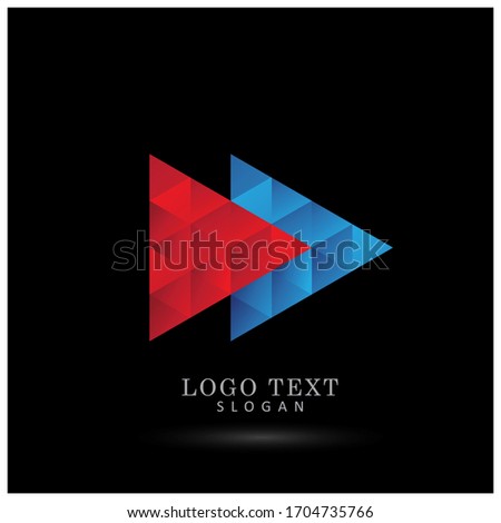 Move Forward & Next Logo. Symbol & Icon Vector Template.