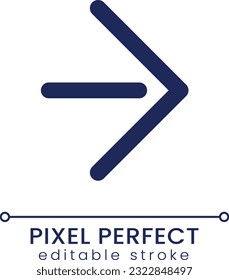 Move forward pixel perfect linear ui icon. Social media app navigation. Next step. GUI, UX design. Outline isolated user interface element for app and web. Editable stroke. Poppins font used