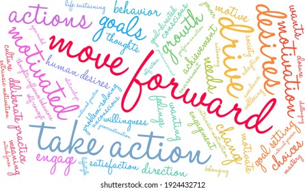 Move Forward word cloud on a white background. 