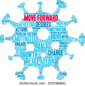 Move Forward word cloud on a white background. 