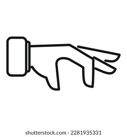 Move gesture icon outline vector. Finger hold. Palm arm