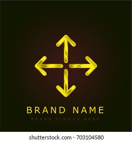 Move golden metallic logo