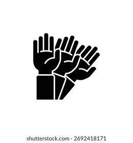 Move hand gesture vector icon. Hand gesture icon solid style. perfect use for logo, presentation, website, and more. modern icon design glyph style