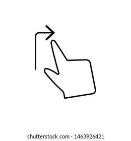 Move, hands, right, touch icon. Element of corruption icon. Thin line icon on white background
