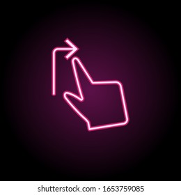Move, hands, right, touch neon icon. Simple thin line, outline vector of touch gesture icons for ui and ux, website or mobile application