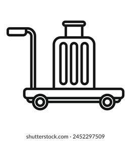 Move help trolley icon outline vector. Object metal tag. Perfect voyage