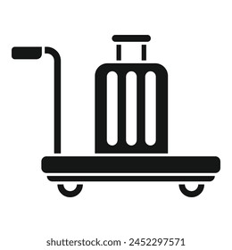 Move help trolley icon simple vector. Object metal tag. Perfect voyage