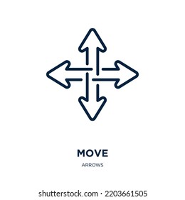 move icon from arrows collection. Thin linear move, arrow, direction outline icon isolated on white background. Line vector move sign, symbol for web and mobile