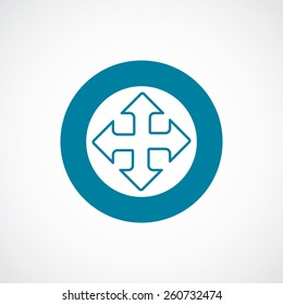 move icon bold blue circle border, white background  