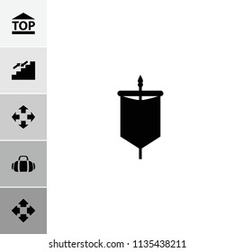 Move icon. collection of 6 move filled icons such as top of cargo box, sport bag, sail. editable move icons for web and mobile.