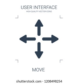 move icon. high quality filled move icon on white background. from user interface collection flat trendy vector move symbol. use for web and mobile