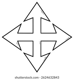 move icon illustration hand drawn outline vector