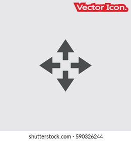 Move icon isolated sign symbol and flat style for app, web and digital design. Vector illustration.