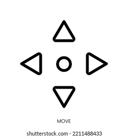 move icon. Line Art Style Design Isolated On White Background