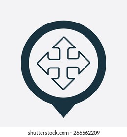 move icon map pin on white background 
